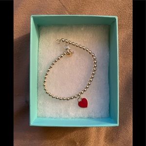 ♥️ *Return To Tiffany* Red Heart Tag Bead Bracelet ♥️